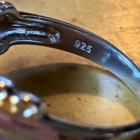 Mystic Topaz Moissanite Sterling Silver Ring Size 9 - Picture 7 of 10